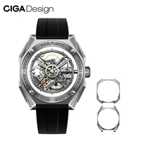 CIGA Design 3 in 1 Titanium Automatic Watch for Men Magician Series Skeleton Mechanical Wristwatch Fluororubber Strap 3 Pcs Case