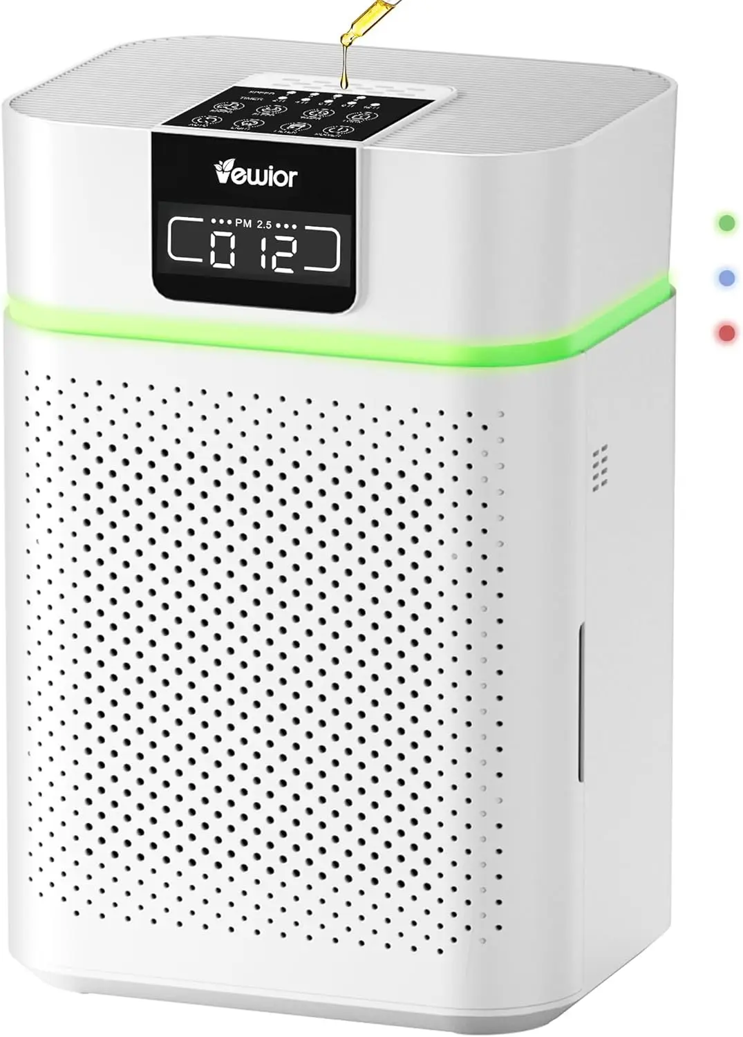

1800 Sq Ft Air Purifier with PM2.5 Monitor, 15dB Sleep Mode, Essential Oil Diffuser, Timer & Child Lock for Pets, Smoke, Dust