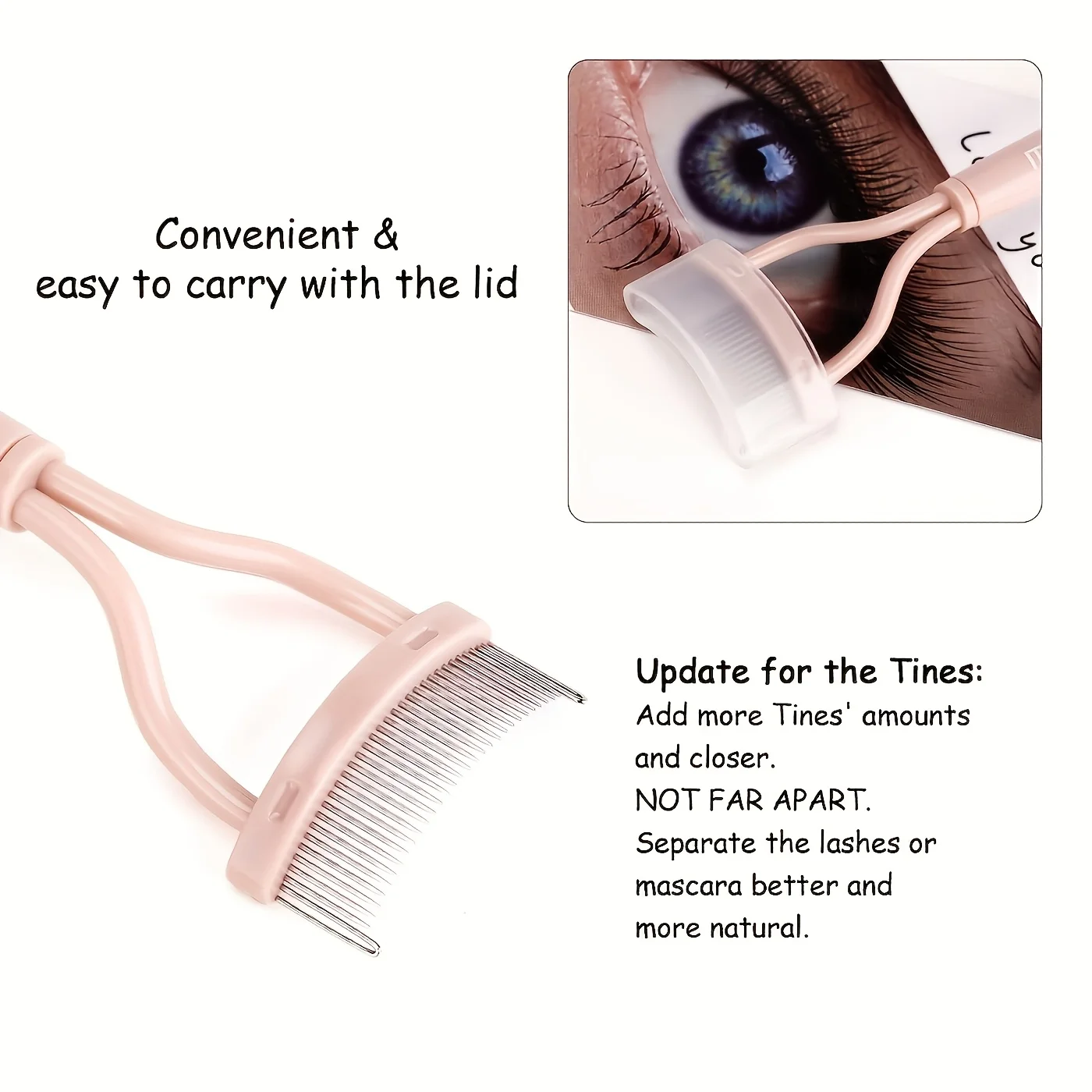 Outil de brosse à cils incurvé-séparateur de cils et accessoire de coiffure, peigne de précision brosse à cils incurvée outil de toilettage de cils f