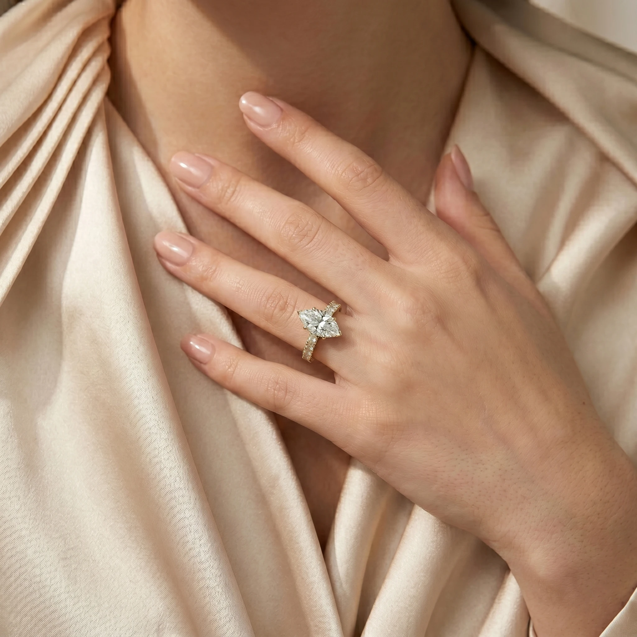 5 Karat Marquise Moissanit-Ring, 925 Sterling Silber, 6-Krappen-Fassung Ehering, Besteht Diamanttester, GRA-Qualität – Detail 11