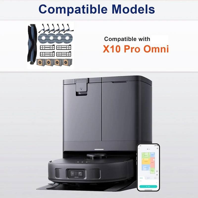 ABGG-para Eufy X10 Pro Omni Robot aspirador Cepillo Lateral principal filtro Hepa paño de mopa bolsas de polvo repuestos