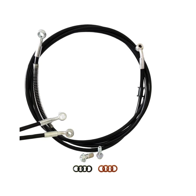 AliExpress AN3 28°-28°Motorcycle Brake Oil Hose line Dirt Bike Braided Hydraulic Reinforce Brake Cable Clutch Pipe M8X1.25 M10X1.25mm Banjo