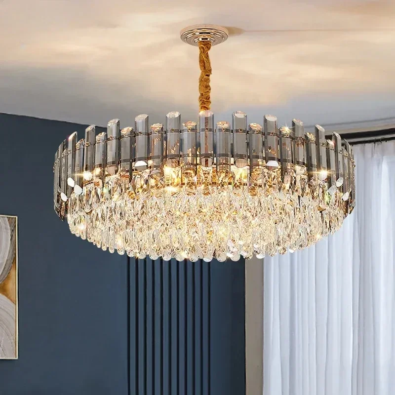 

Gold Luxury Lighting Nordic LED Crystal Chandeliers Dining Living Room Bedroom Kitchen Island Lights Indoor Hanging Light