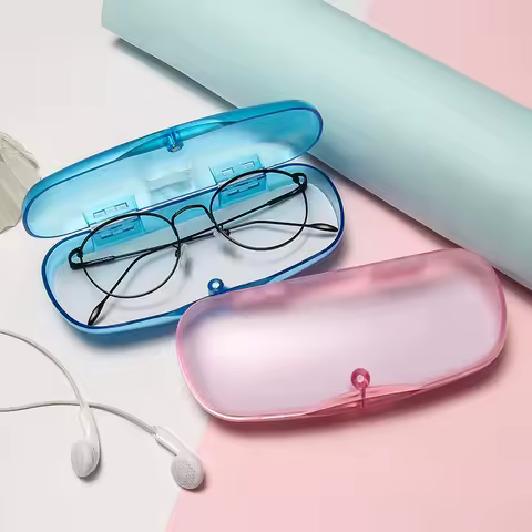 Transparent Glasses Case Plastic Glasses Storage Box Simple Portable Students Glasses Cover Flat Mirror Myopia Sunglasses Case