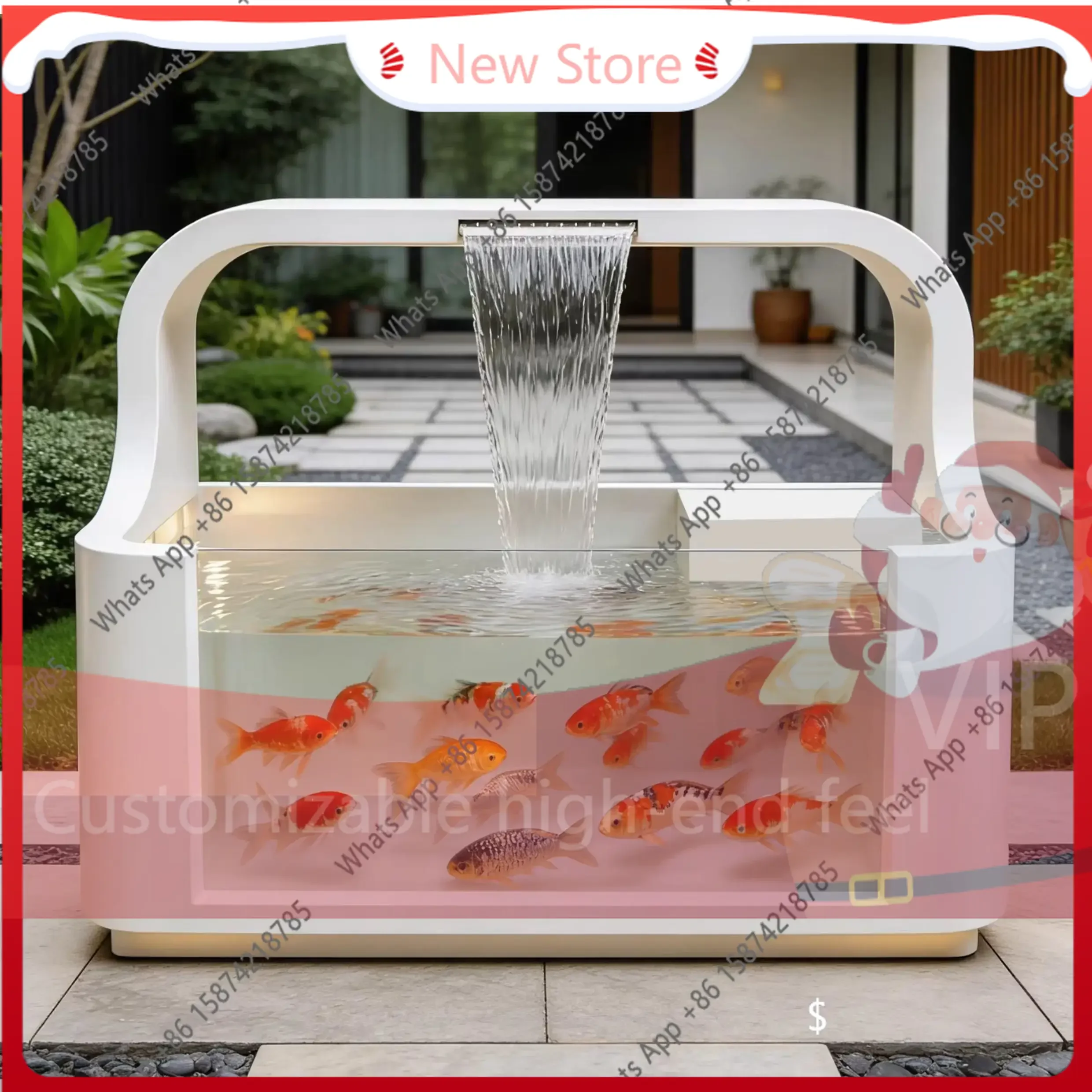 

nm-Mn Stainless Steel Water Feature Pool Villa Courtyard Circulation Filter Flowing Water Ornament Outdoor Waterfall Landscape F