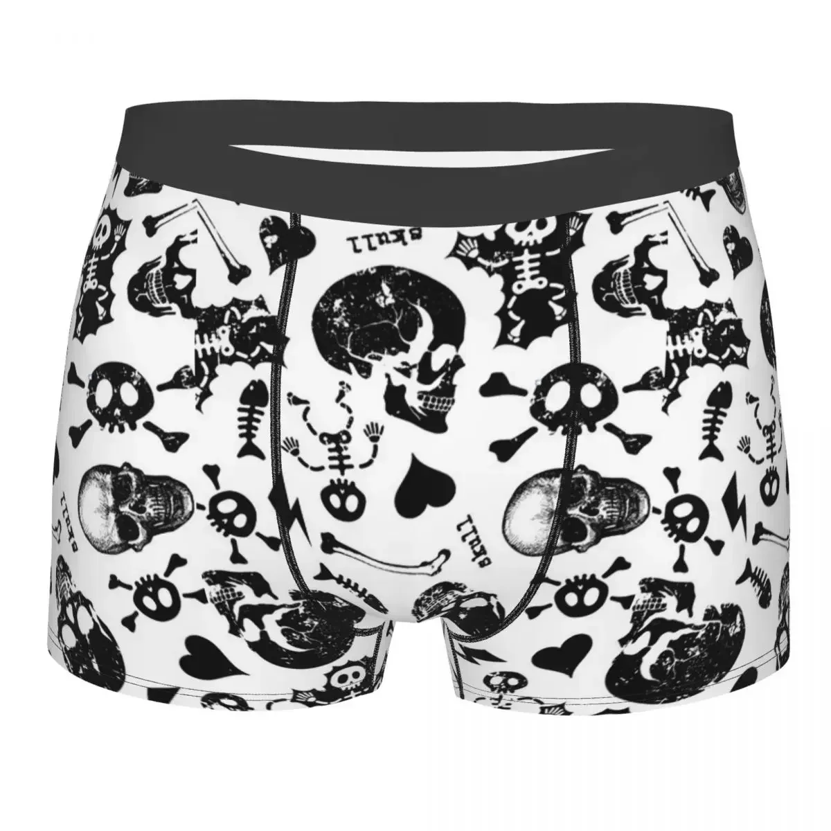 Men's Death Skull Gothic Underwear Funny Boxer Shorts Panties Male Breathable Underpants Plus Size