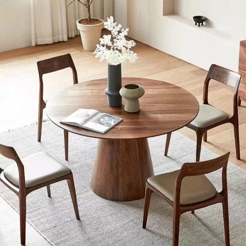 Coffee Negotiation Dining Tables Simple Modern Round Wooden Nordic Dining Tables Design Mesa Plegable Kitchen Furniture QF50DT