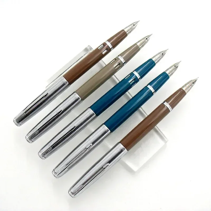 

Новая перьевая ручка Vacumatic 601A поршневого типа с серебряным колпачком, перья F/M/Fude, канцелярские товары для бизнеса, офиса и школы