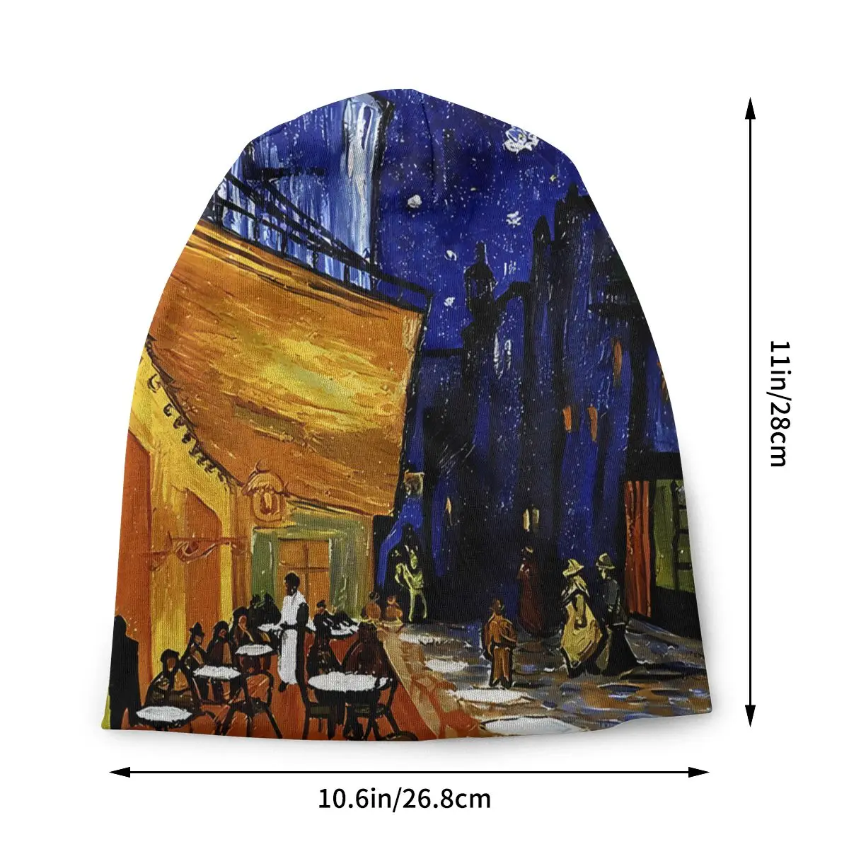 Bonnet Hats Cafe Terrace At Night Men Women's Terrace Vincent Van Gogh Thin Cap Design Skullies Beanies Caps