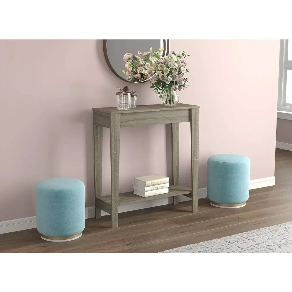 Entryway Console Sofa Couch Table/Accent Wall Table-Dark Taupe with 1 Shelf for Living Room, Beige, 11.5 in x 31 in x 34 in