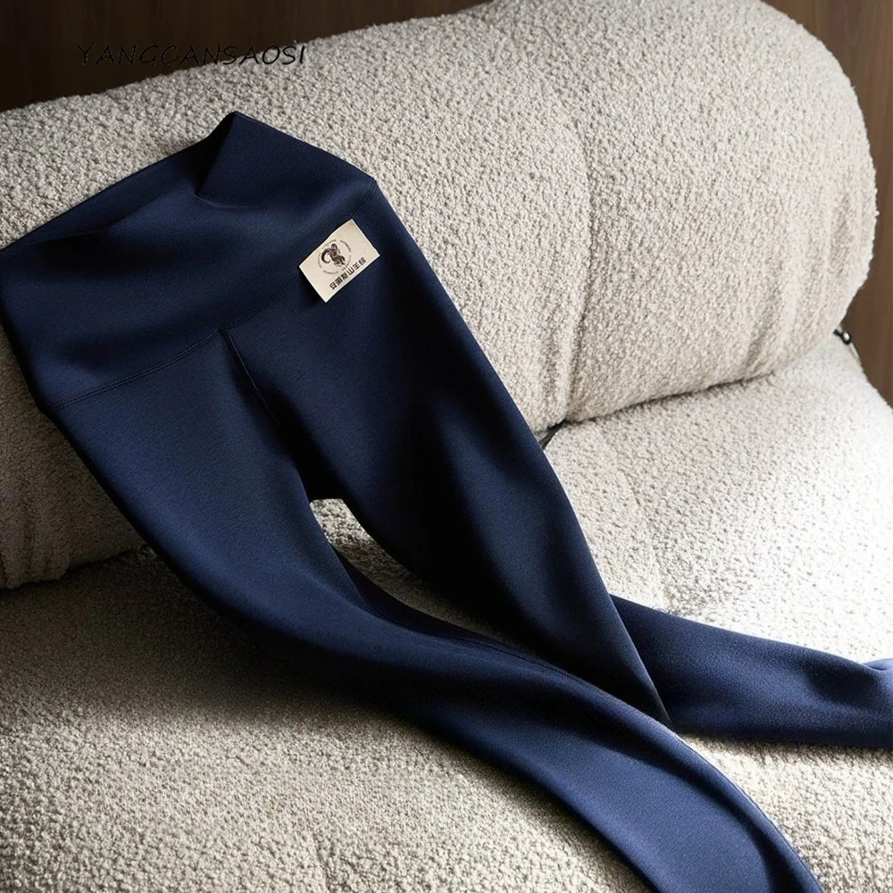 

Женская осенне-зимняя одежда, роскошные кашемировые эластичные леггинсы с высокой талией и подтяжкой бедер, облегающие теплые леггинсы с девятью точками