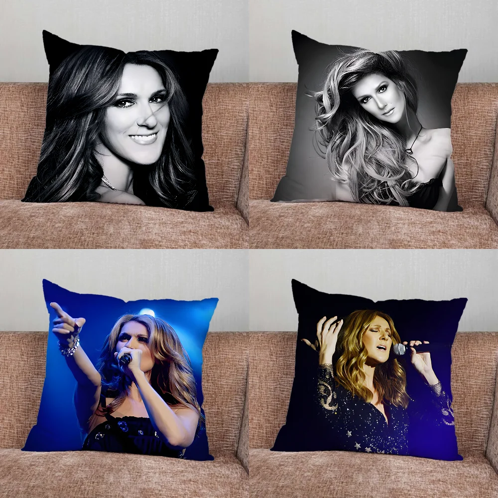 

Singer C-Celine D-Dion Pillow Case For Home Bedroom Car Office Decoration Living Room Sofa Cushion Cover Suitable