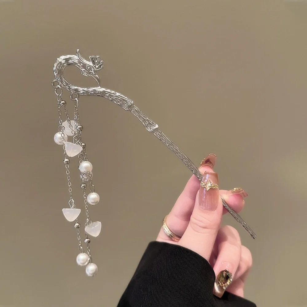 1個入り 女性用 2026年新作 美しい中国風 鳳凰タッセル ステップシェイク ペンダント ヘアピン レトロ 高級感 多用途 ヘッドウェア ヘアピン