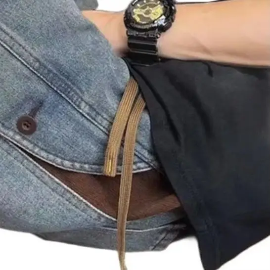 Men's Straight for Fit Casual Five Point Trousers for Summer Lightweight Cool Jeans Style 90% Polyester 10% Spandex Blend