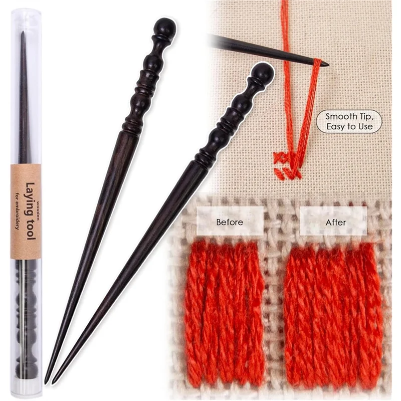 【Lowest-Price!】Quilting Thread Guide Wooden  Laying Tool For Needlepoint  Handheld Pressing Aid For Studio, Home& Travel