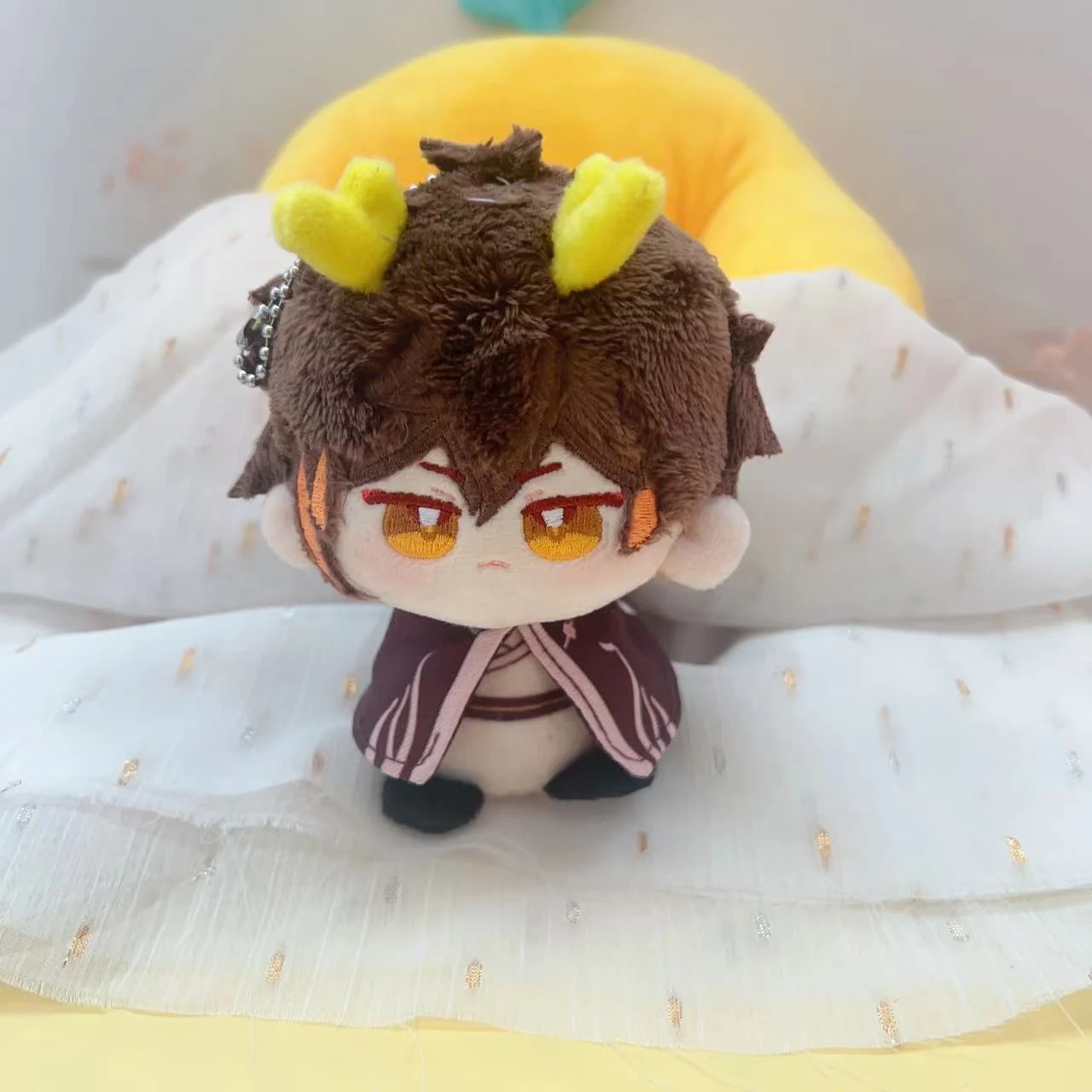 10cm gioco Genshin Impact peluche muslimate Scaramouche Wanderer Tartaglia Xiao Kamisato Ayato Plushie portachiavi bambole pendenti