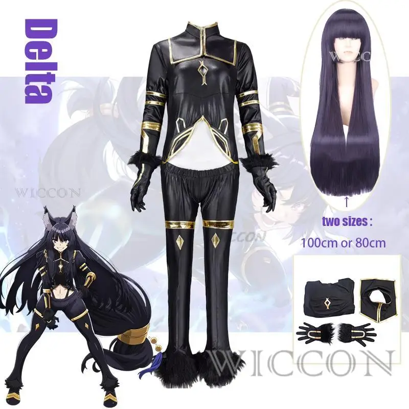 Anime The Eminence In Shadow Delta Cosplay Costume Wig Black Uniform Shadow  Women Hallowen Set  Adult Woman Sexy Carnival Suit