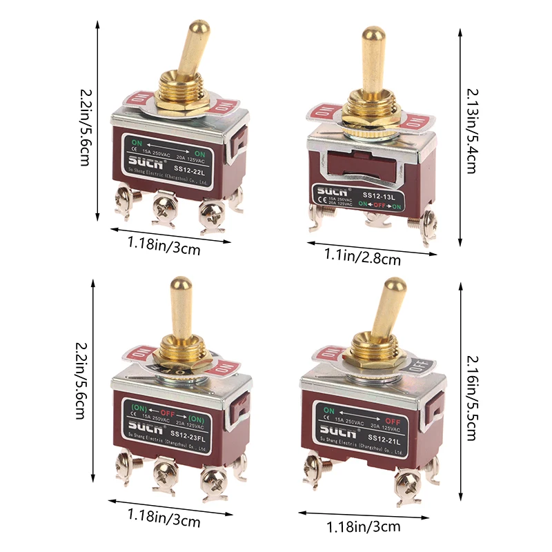 เครื่องเชื่อม saklar TOGGLE คันโยกขาตรง SS12-23FL SS12-21L SS12-22L เกียร์3/2 3/4/6ฟุต