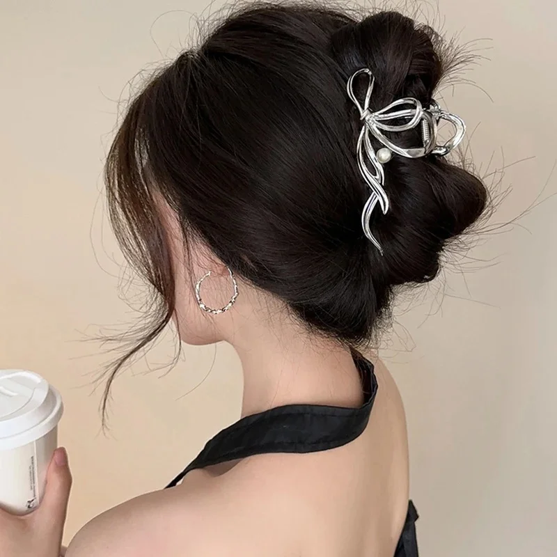 New Women Elegant Gold Silver Hollow Geometric Metal Hair Claw Vintage Hair Clip Headband Hairpin Fashion Girls Hair Accessories view 4