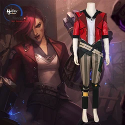 Vi Acrane Cosplay Lol Kostuum Game Arcane Vi Cosplay Pruik Outfits Halloween Carnaval Pak Custom Made Halloween Kostuum