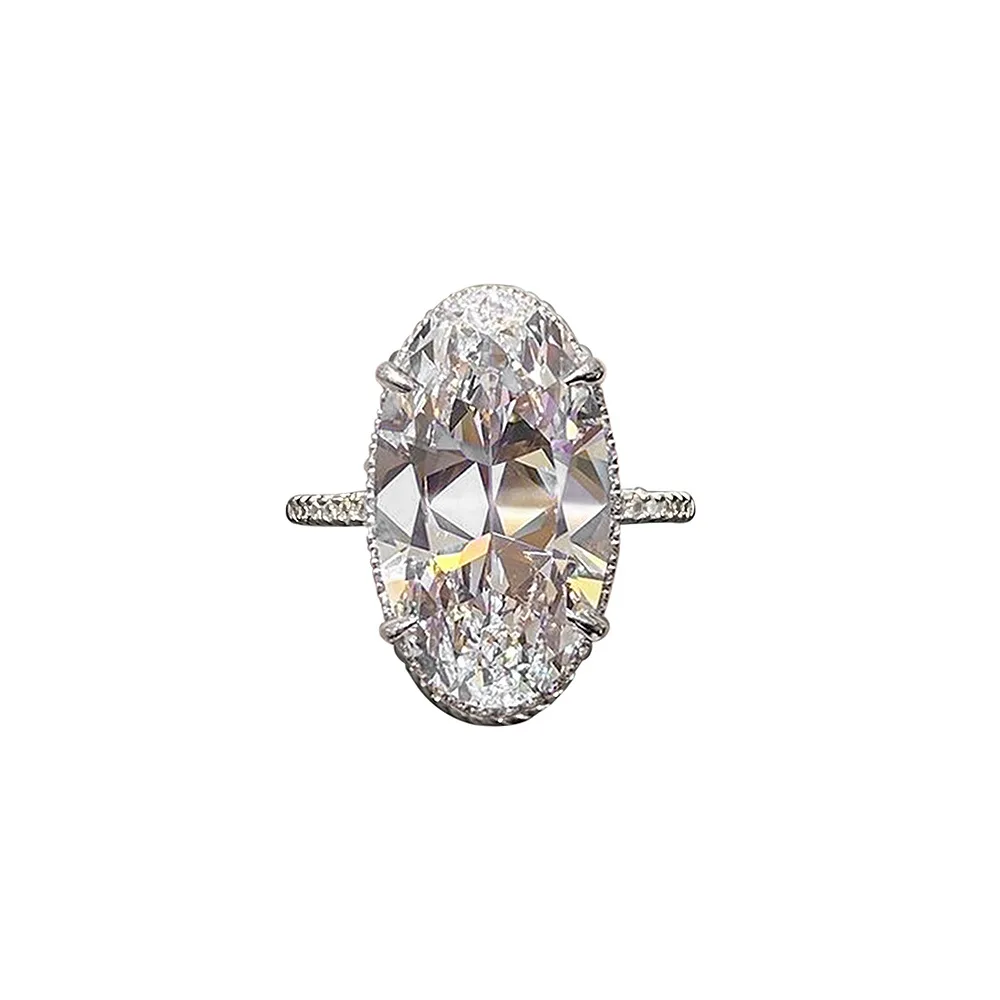 2022 New Products Luxury Cushion Cut Diamond S925 Sterling Silver Wedding Ring  for Women Anniversary Gift Jewelry Wholesale