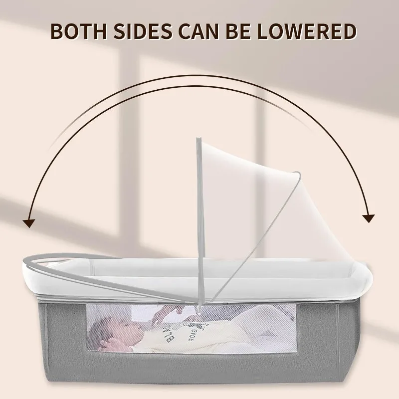 Baby Mosquito Net Foldable Universal Crib Canopy No Installation Needed Breathable Mesh Bed Cover for Newborn Infant