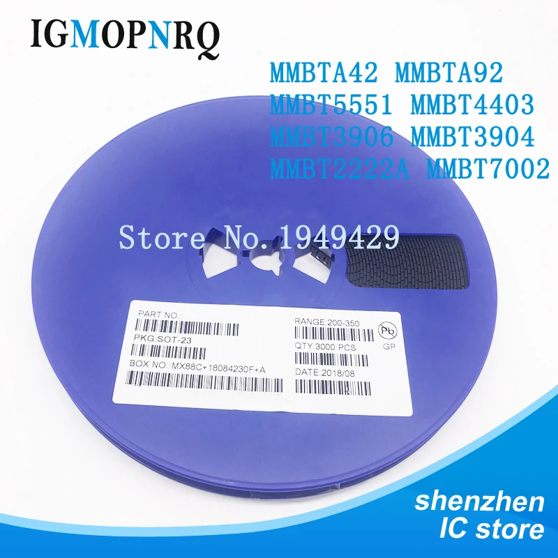 3000pcs MMBTA42 MMBTA92 MMBT5551 MMBT4403LT1G MMBT3906 MMBT3904 MMBT2222A  2N7002 SOT-23 A42 A92 2N5551 sot23 SMD diode