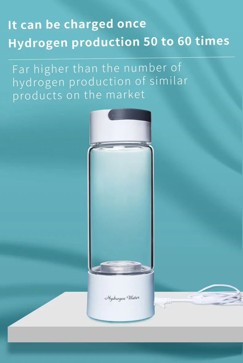 Portable Hydrogen water bottle flask 380ml hydrogen water ionizer generator machine SPE PEM Hydrogen Rich Water Maker