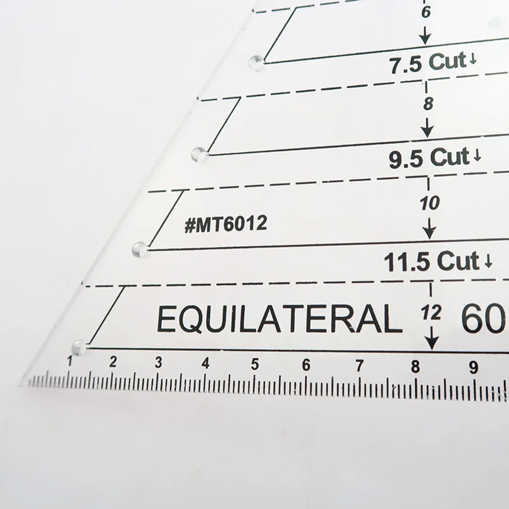 Regla de retales, triángulo de 60 grados, acolchado, plantilla transparente acrílica, accesorios de costura, regla para manualidades de corte y costura