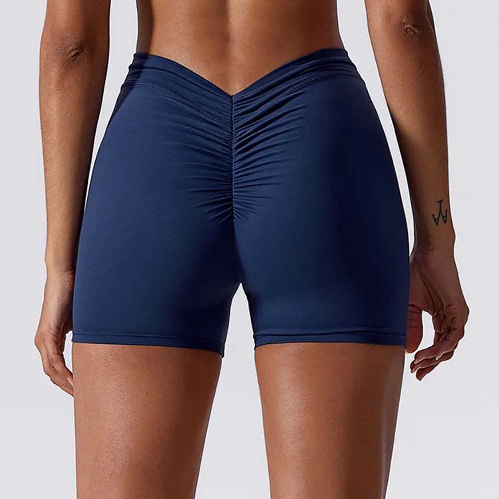 Pantalones cortos de Yoga de cintura alta para mujer, medias cómodas para gimnasio, Fitness, a prueba de sentadillas, sensación desnuda, espalda en