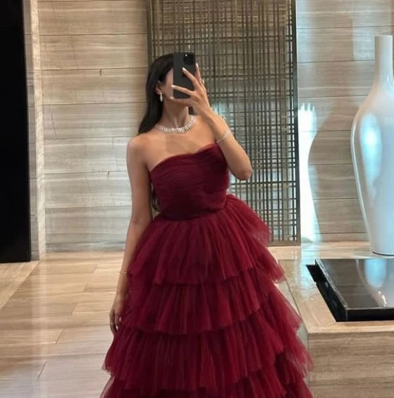 Ball Gown Prom Dress Ruched Ruffles Tulle Chic Sweetheart Sleevless Evening Dresses Sexy Illusion Custom Made Robe De Soiree