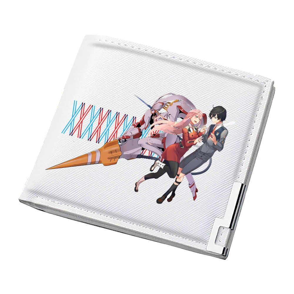 

DARLING In The FRANXX Kawaii Тонкие короткие кошельки Белый держатель для удостоверений личности ZERO TWO Мультяшная сумка для денег из искусственной кожи Аниме Кошелек Клатч