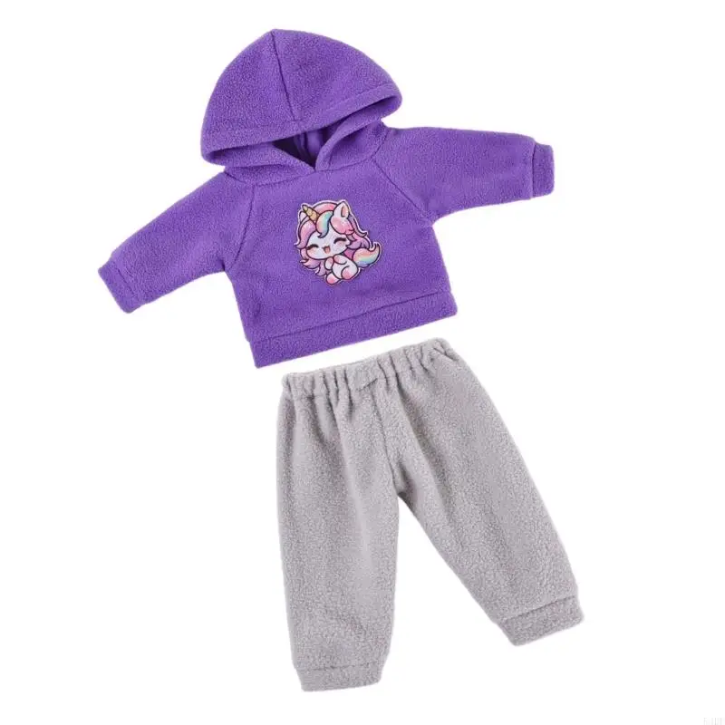 

54DF Children Doll Clothes Cartoon Character Hoodie Sweatershirt Pants Set For Girl