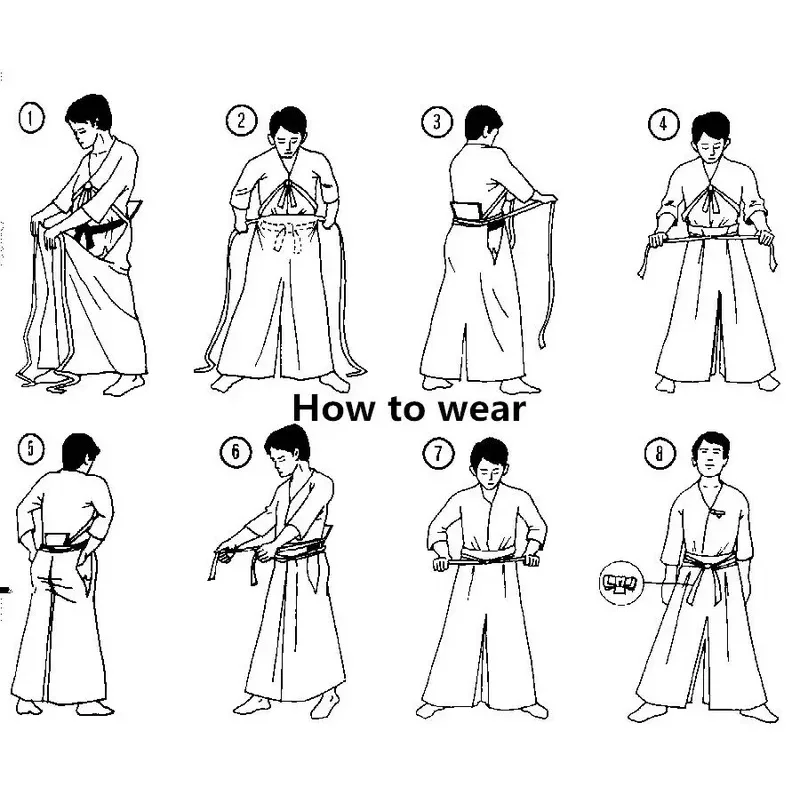 زي عسكري كيندو كيمونو ياباني برو ، أيكيدو كيكوغي هاكاما