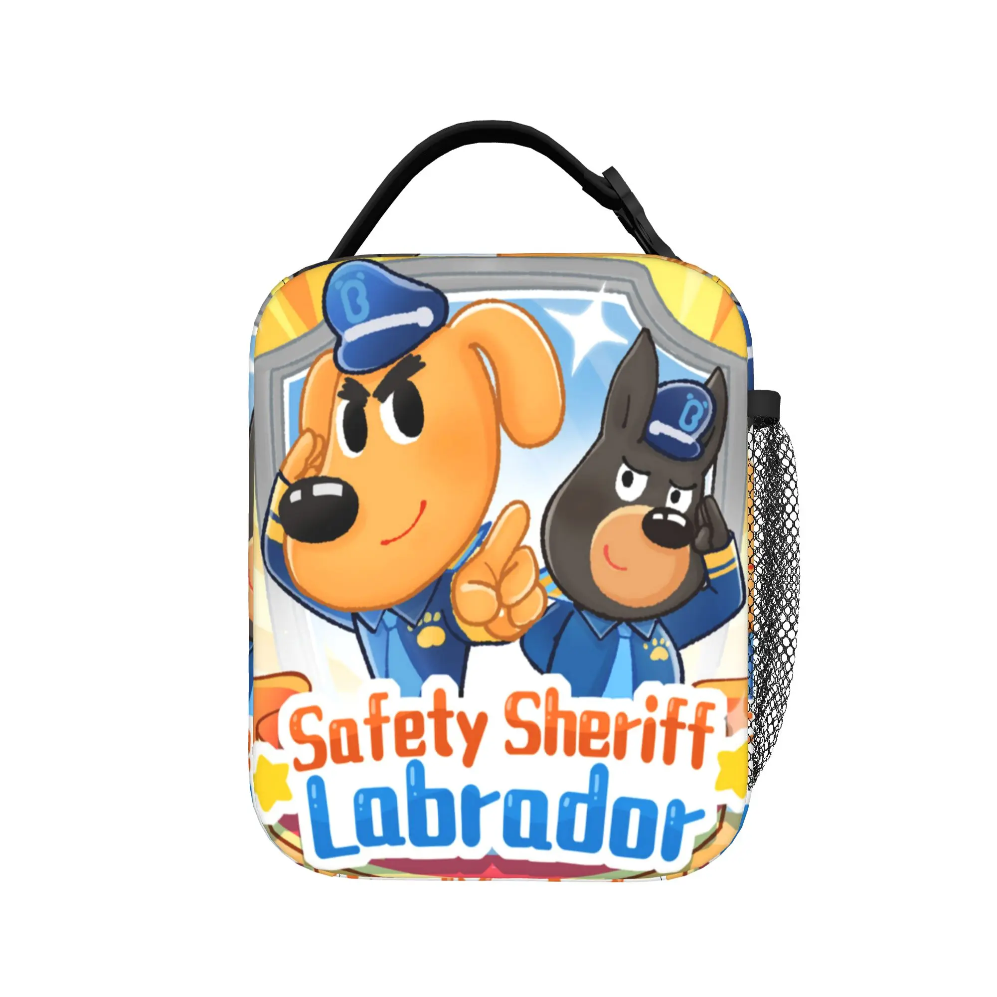 Safety Sheriff Labrador  Insulated Lunch Bags for Men Women  Storage Food Box Leakproof Thermal Cooler Bento Box For