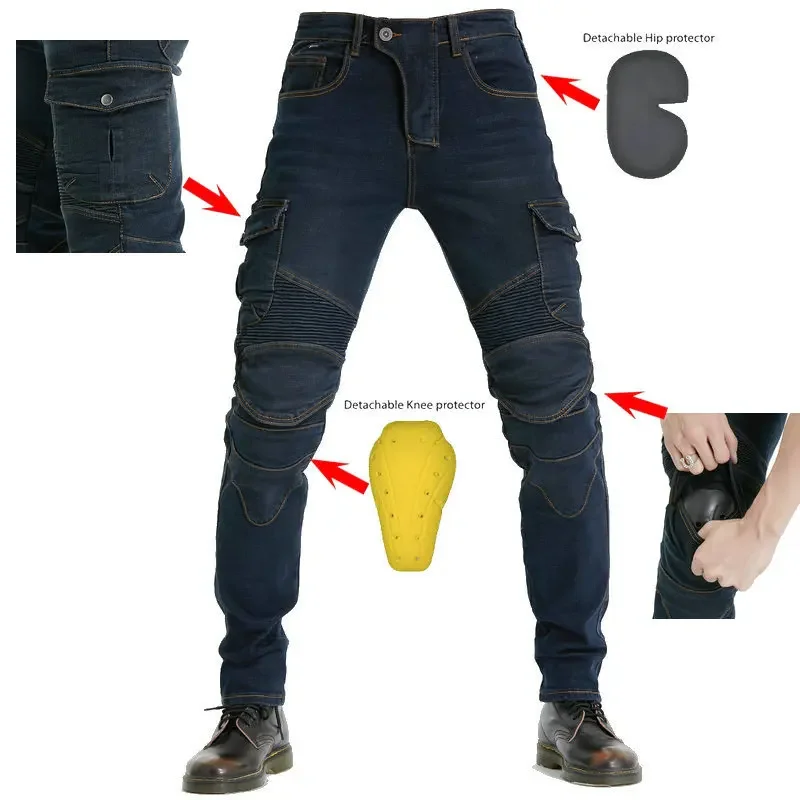 Motorcycle Jeans Pantalones Motocicleta Hombre Featherbed Jeans Standard Version Moto Ride Trousers Pant Summer Riding 4knee pad