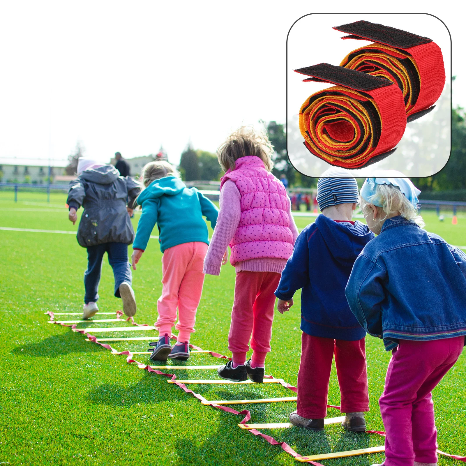 2-teilige Rennbänder mit Beinen, verdickt, verstellbar, Outdoor-Spiel-Requisiten, lebendige Farben, verschleißfest, passend für Erwachsene und Kinder