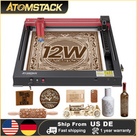 AtomStack A12 Pro Laser Engraver Cutter 12W  LaseInstallation-Free Offline Engraving Blue Laser Metal Cutting Wood Acrylic