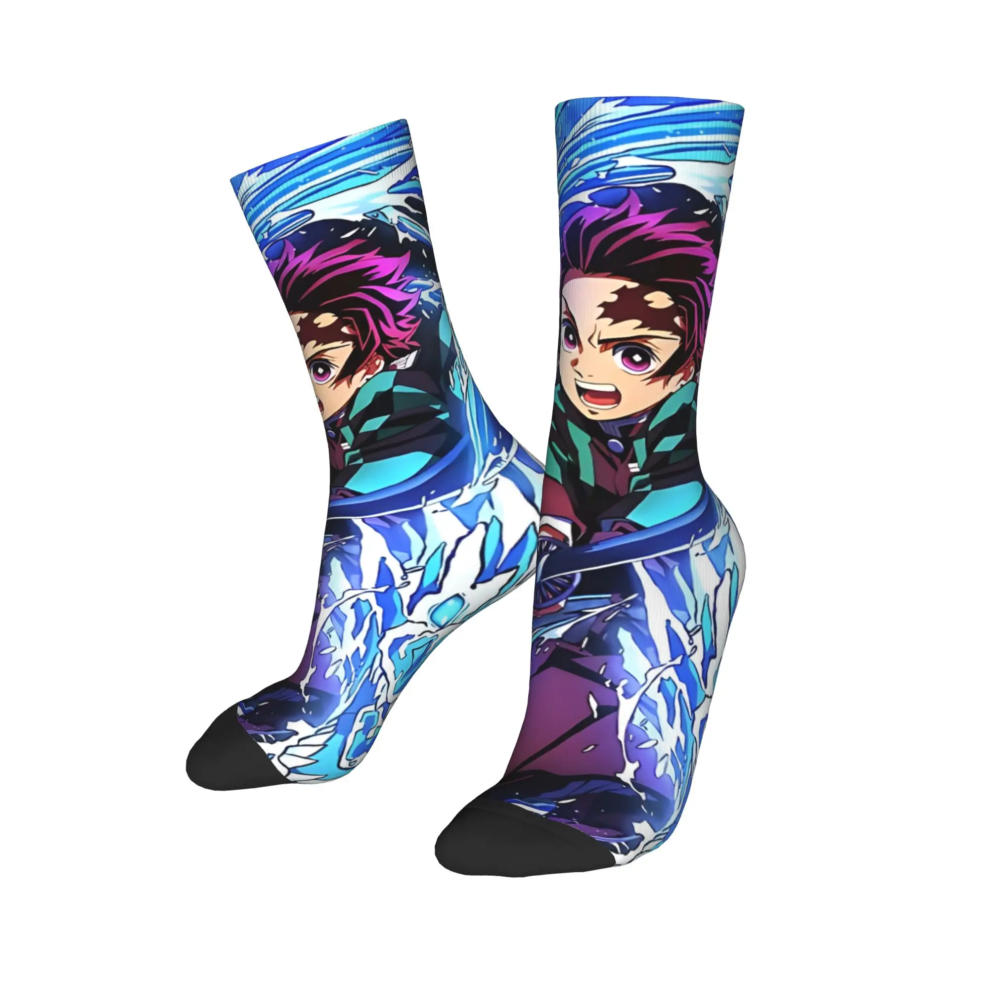 Funny Sock Bandai Demon Slayer Tanjiro Kamado Hip Hop Quality Pattern Printed Men Crew Socks Casual Men's Socks