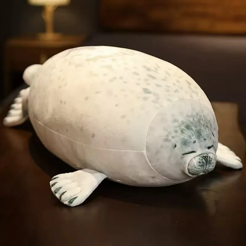 30CM Angry Blob Seal Pillow Chubby 3D Novelty Sea Lion Doll Plush Stuffed Toy Baby Sleeping Throw Pillow Gifts for Kids Girls