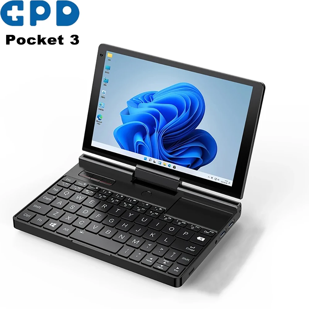 GPD Pocket 3 Mini Laptop 8 Polegadas Intel Core N7505 Notebook 16GB 512GB SSD Modular Computador de jogo portátil completo