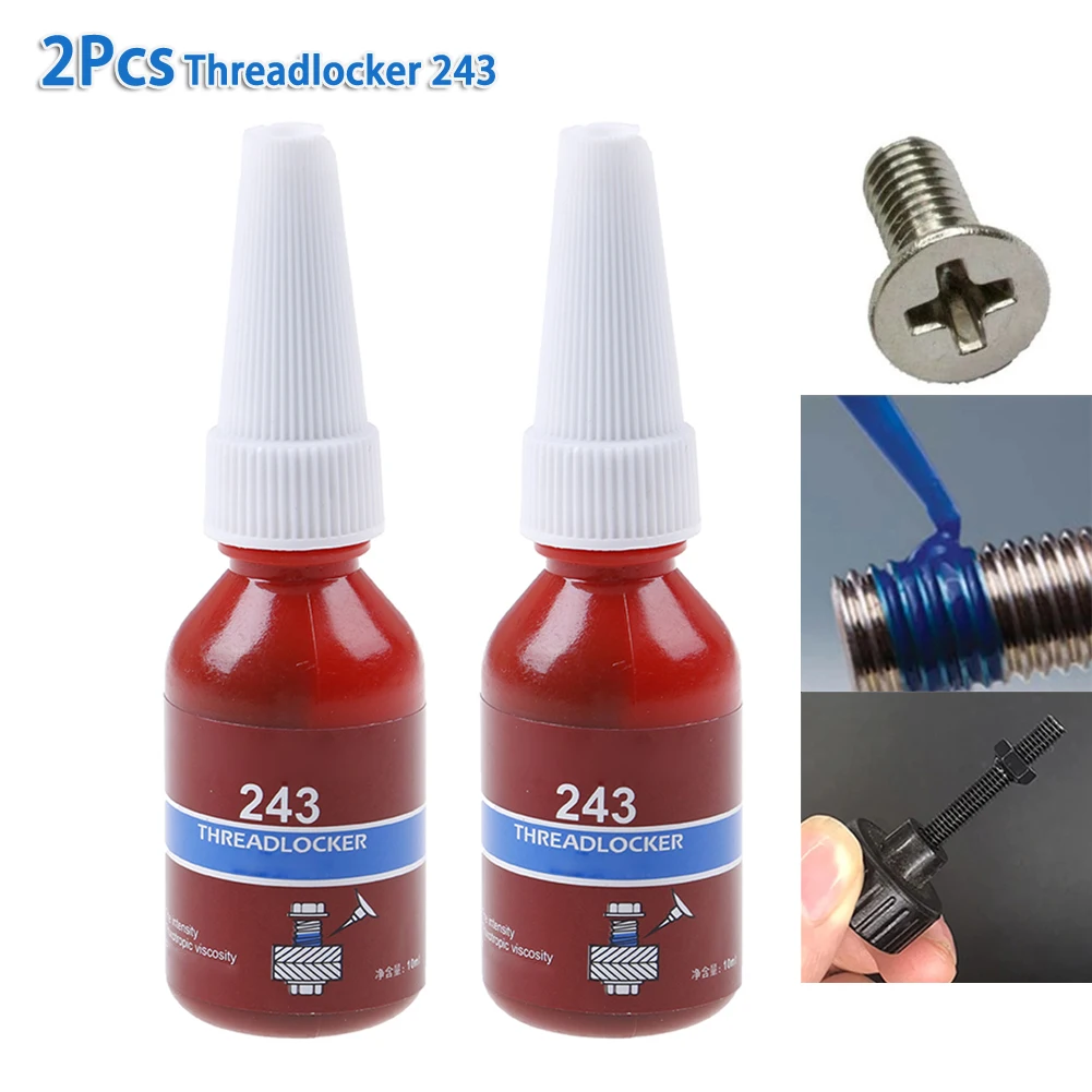 

2Pcs 10ml Threadlocker 243 242 Screw Adhesive Anaerobic Glue Anti-loose Anti-slip Sealing Thread Locking Agent Caulk Sealers