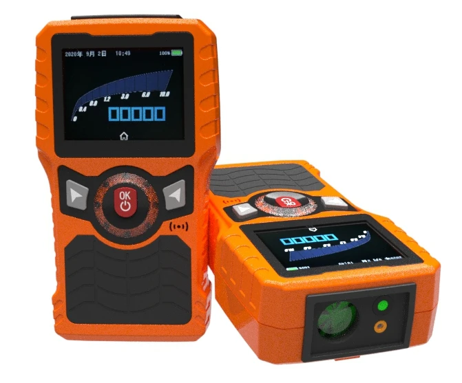 Hand-held laser remote methane gas leak detector