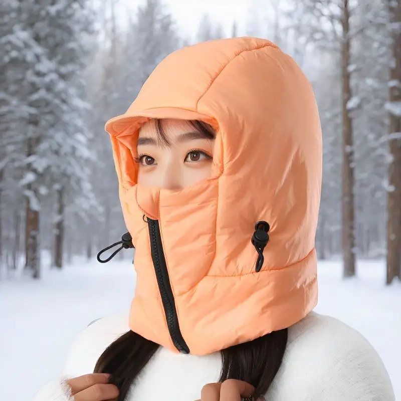 Warm hat for men and women, winter electric bike ear protection, scarf, one-piece thick Lei Feng hat, men's cold proof