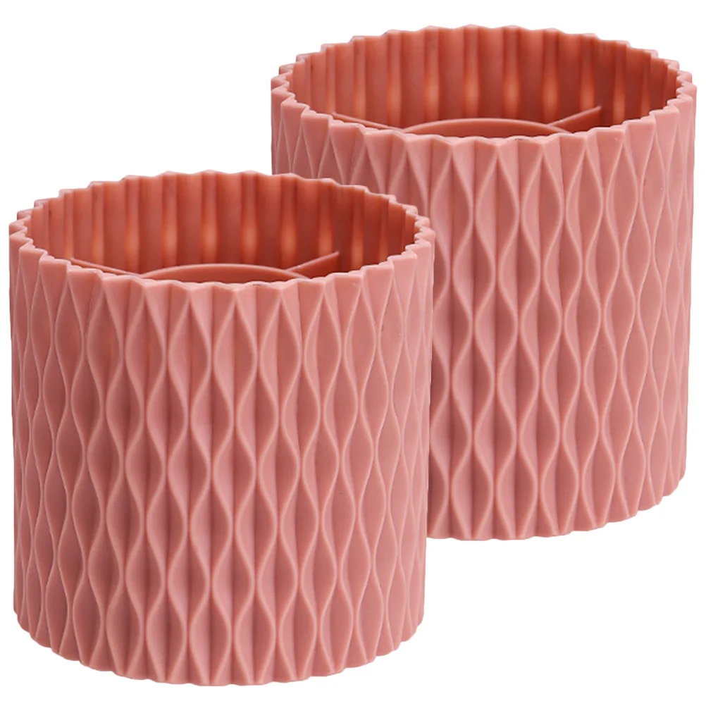 

2 Pcs Makeup Brush Storage Container Bucket for Brushes Your Pot Holder Portable