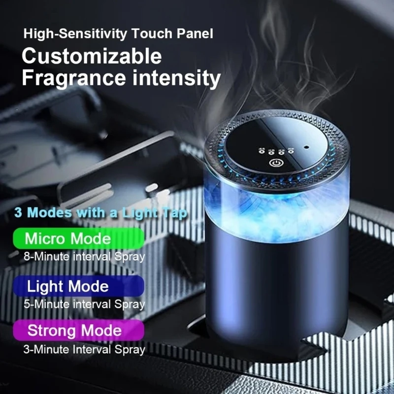 Car Air Diffuser Rechargeable 4 Modes Auto On/Off Car Air Freshener with Lights and Mist