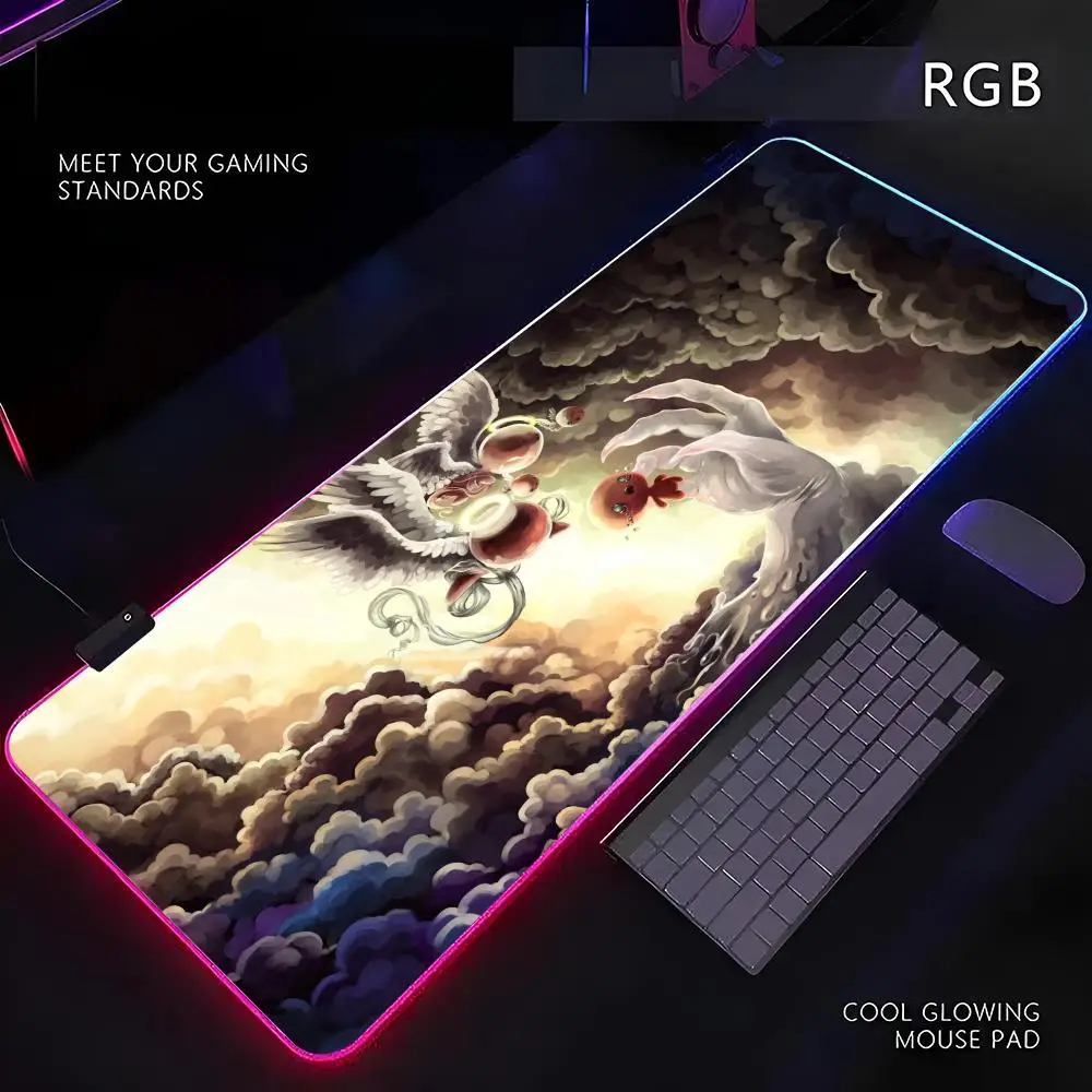 

The Binding Of Isaac Mouse Pad RGB Gamer LED Light Mouse Mat Peripherals Mousepad Computer Desk Mat XL Mice Keyboard Carpet