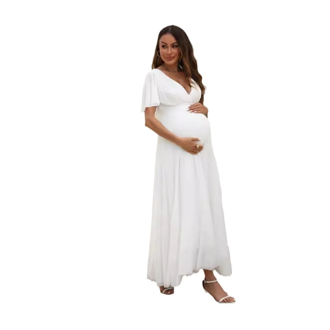 American Fashion Summer V neck Party Dress Maternity Deep V neck Slim Waist Backless Maxi Long White Clothes for Pregnant Women - AliExpress 1501 American Fashion Summer V neck Party Dress Maternity Deep V neck Slim Waist Backless Maxi Long White Clothes for Pregnant Women - AliExpress 1501