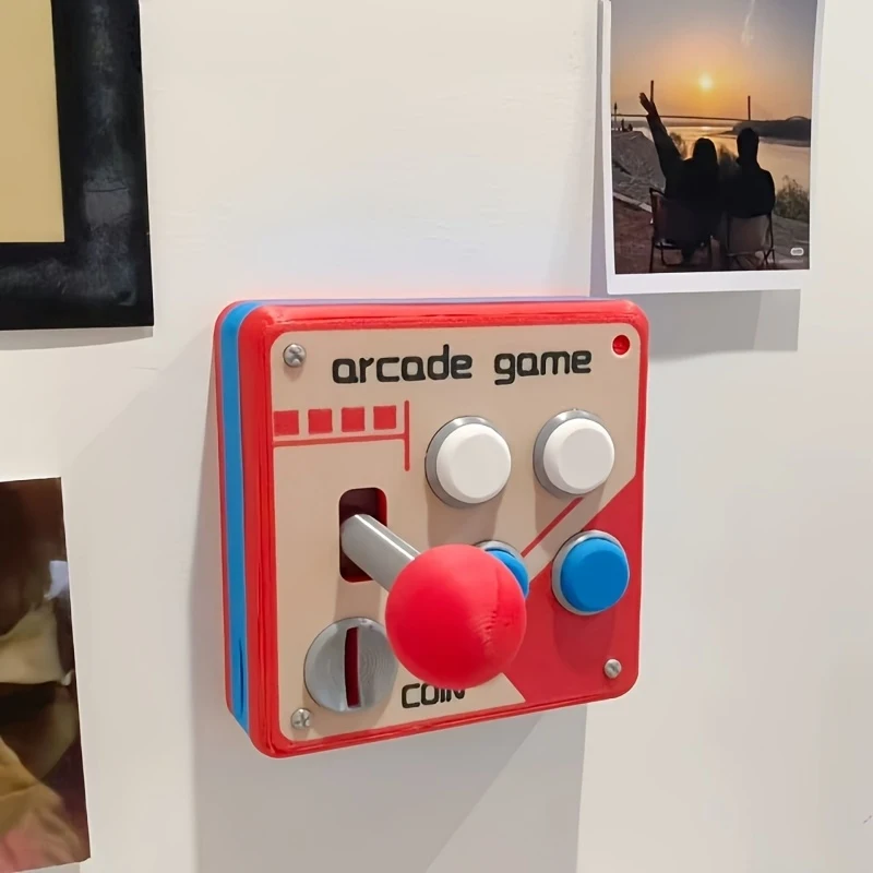 arcade joystick style light switch panel, retro game lever wall switch decor cover, funny esports room decor sliding toggle