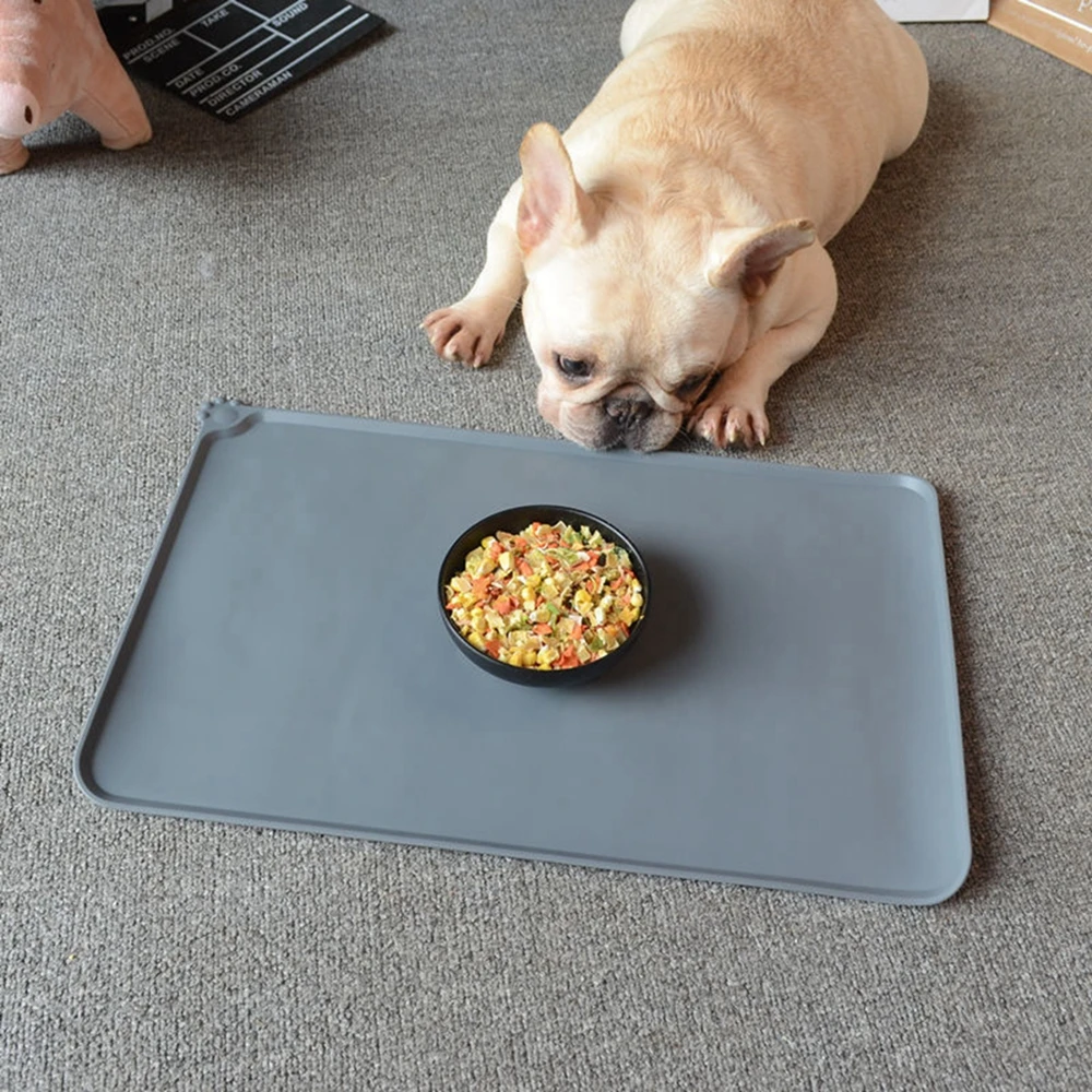 Collapsible Silicone Pet Feeding Mat Non-Slip Cat Bowl Tray Durable Dog Food Mat Dirt-Proof Pet Cleaning Tray Diet Placemat Tool